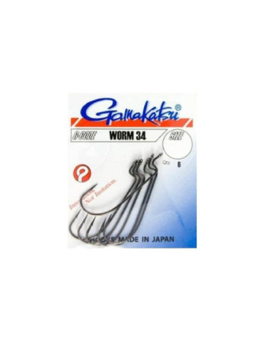 Anzois Gamakatsu Worm34  | Anzóis para Vinis