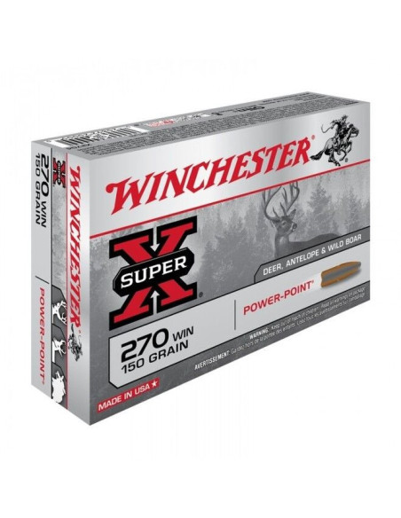 Balas de Carabina Winchester Super X Power-Point 150gr Calibre 270Win
