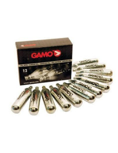 Caixa de12 botijas de Co2 com 12 gr, Gamo.