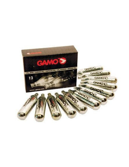 Caixa de12 botijas de Co2 com 12 gr, Gamo.